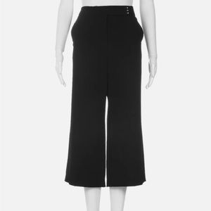 WHBM wide leg cropped pants 10 large black trousers dressy flared boot business